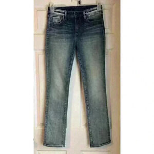 Driftwood Jeans Womens 26x31 Audrey Slim Straight Stretch Blue